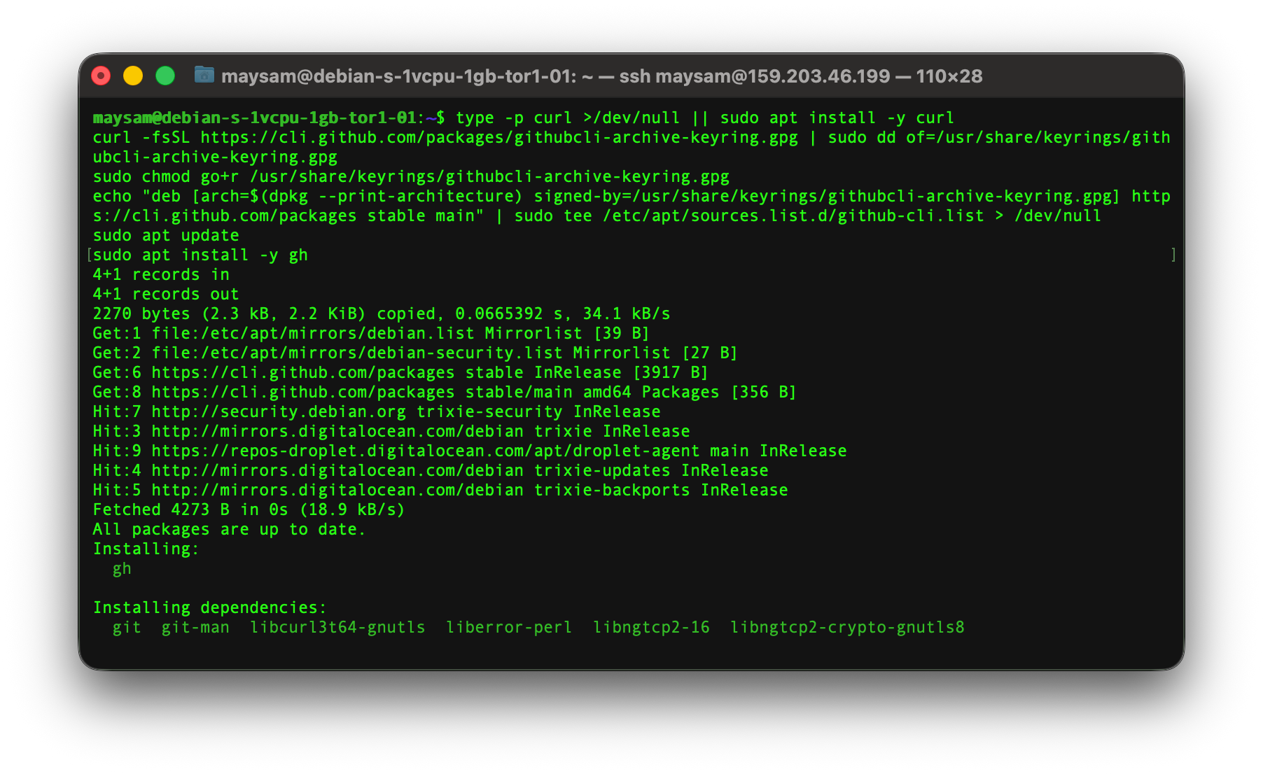 22 install gh