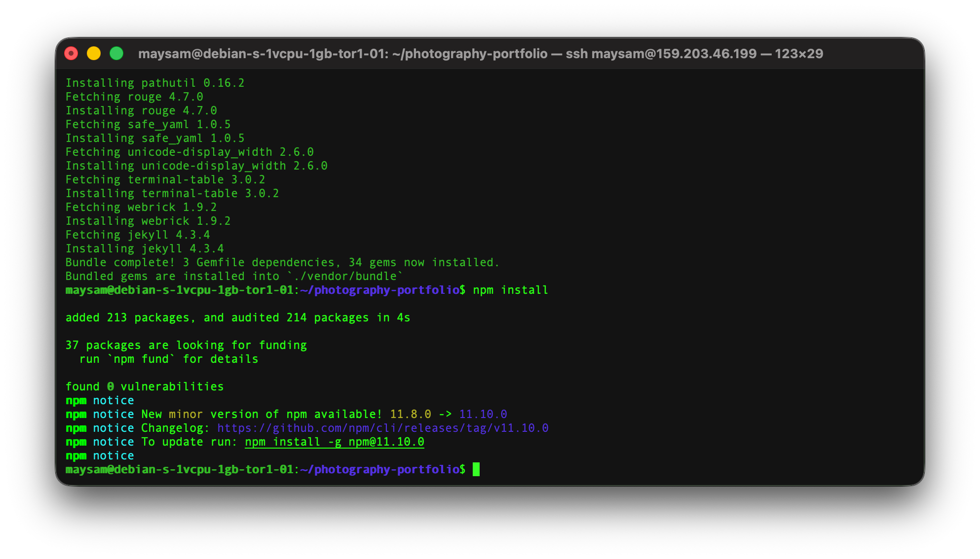 30 npm install