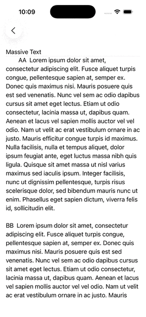Lazy Text Rendering for large texts in SwiftUI Simulator Screen Recording IPhone 17 2025 10 13 At 22.09.21